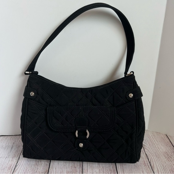 Vera Bradley Black Quilted Shoulder Bag - Picture 1 of 8